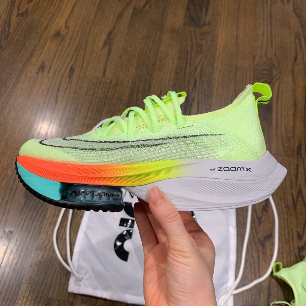 New Nike Air Zoom Alphafly Next% Barely Volt/Black-Hyper Orange Women’s US 5.5 - Picture 10 of 14